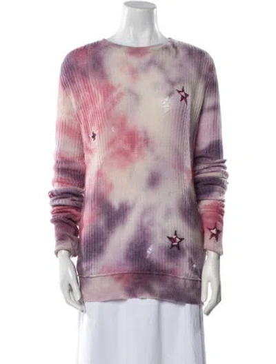 Pre-owned Amiri Cashmere Tie-dye Print Sweater In Pink