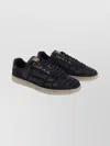 Amiri Pacific Bones Crocodile-effect Suede Sneakers In Black