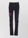 Amiri Casual Trousers With Five Pockets And Embroidery In Black