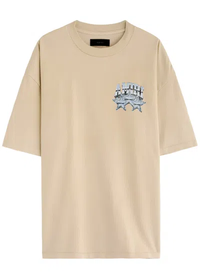 Amiri Championship Printed Cotton T-shirt In Beige