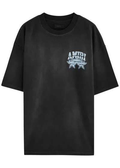 Amiri Championship Printed Cotton T-shirt In Black