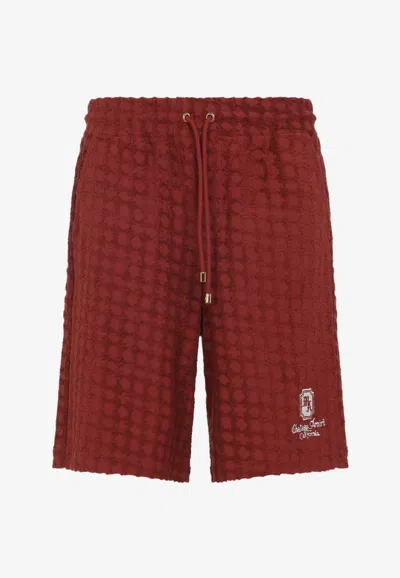 Amiri Chateau Bermuda Shorts With Embroidered-logo In Red