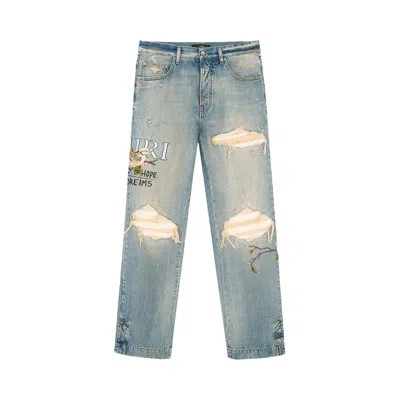 Pre-owned Amiri Chateau Mx1 Straight Flare 'aged Indigo' | Blue | Men's Size 36