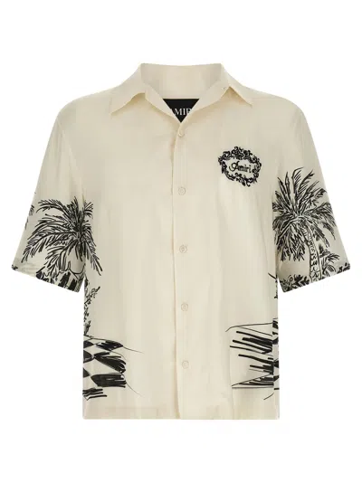 Amiri Chateau Sketch Short Sleeve Graphic Shirt In Neutral