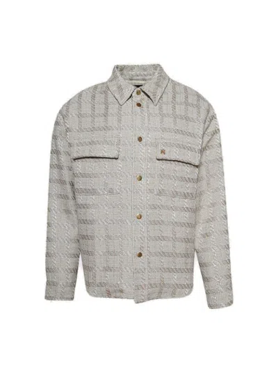 Amiri Check Boucle Padded Overshirt Pale Mint