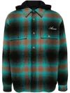 Amiri Check Embroidered-logo Shirt Jacket In Green