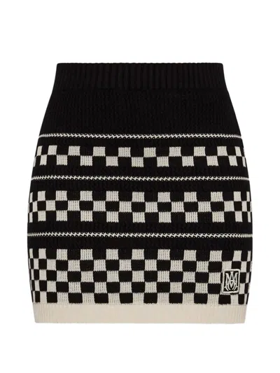 Amiri Check-pattern Minn Skirt In Black