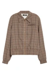 Amiri Check Wool Blouson Jacket In Burgundy