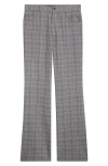 Amiri Check Wool Bootcut Pants In Gray
