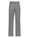 Amiri Checked Flared Trousers In Gray