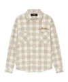 Amiri Bleach Bandana Patch Flannel Button-up Shirt In Multi