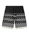 Amiri Embroidered Wool Blend Bermuda Shorts In Black