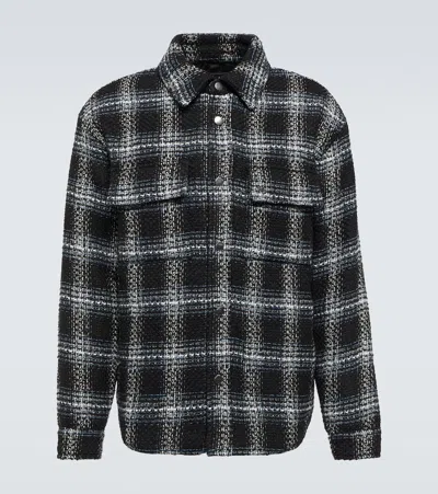 Amiri Tweed Long-sleeve Shirt In Black