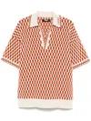 Amiri Orange Checkered Oversized Polo In Neutrals