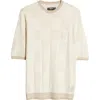 Amiri Checkerboard Open Stitch Silk Blend Knit Top In Birch