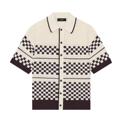 Pre-owned Amiri Checkered Mesh Shirt 'alabaster' | White | Men's Size M