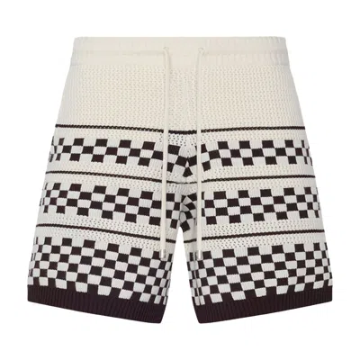 Pre-owned Amiri Checkered Mesh Short 'alabaster' | White | Men's Size S
