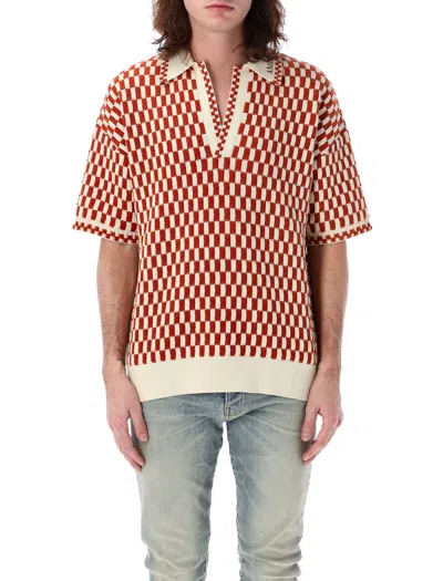 AMIRI AMIRI CHECKERED OVERSIZED POLO