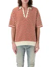 Amiri Orange Checkered Oversized Polo