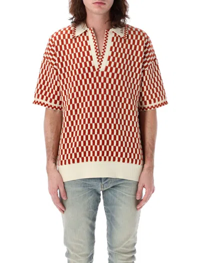 AMIRI AMIRI CHECKERED OVERSIZED POLO