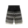 Amiri Embroidered Wool Blend Bermuda Shorts In Black