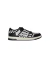 Amiri Checkered Skel Top Low Sneakers In Black