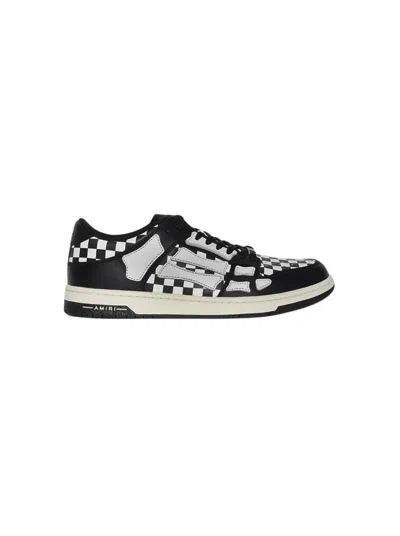 AMIRI AMIRI CHECKERED SKEL TOP LOW SNEAKERS BLACK