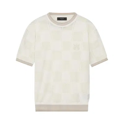 Pre-owned Amiri Checkered Tee 'birch' | Tan | Men's Size L