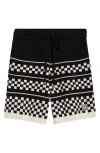 Amiri Embroidered Wool Blend Bermuda Shorts In Black