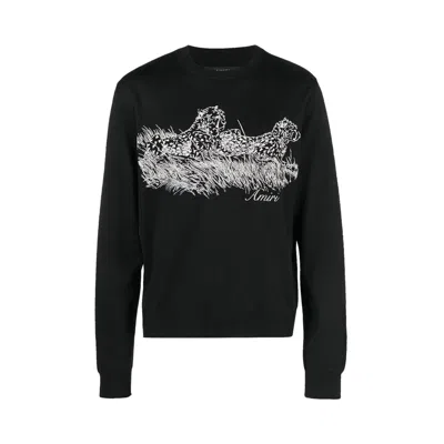 Pre-owned Amiri Cheetah Logo Crew 'black' | Men's Size S