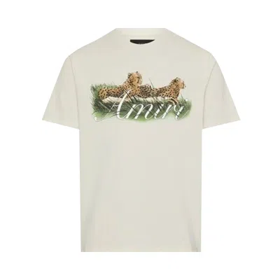 Pre-owned Amiri Cheetah Logo Tee 'alabaster' | White | Men's Size Xs