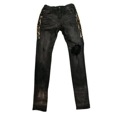 Pre-owned Amiri Cheetah Thrasher Jeans In Black