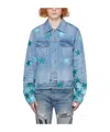 Amiri Men's Chemist Star Denim Trucker Jacket In Blue