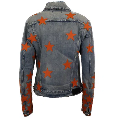 Amiri Chemist Star Trucker Clay Indigo Denim Jackets In Grey