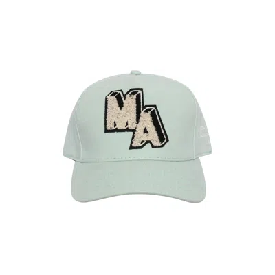 Pre-owned Amiri Chenille Ma Patch Canvas Hat 'frosty Green' | Men's Size Onesize