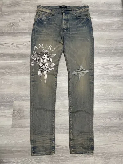 Pre-owned Amiri Cherub Denim Jeans In Blue