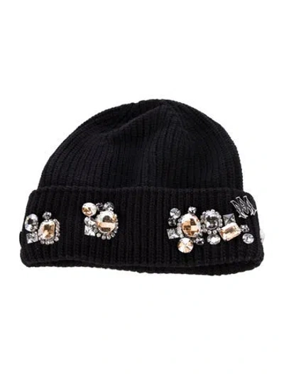 Pre-owned Amiri Chunky Crystal Beanie  W/tags In Black