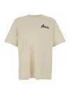 Amiri Jazz Wolf White Crewneck T-shirt With Logo Lettering On The Front And Maxi Print On The Rear In Cott