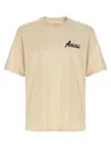 Amiri Black Crewneck T-shirt With Logo Lettering On Front And Rear
