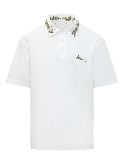 Amiri Classic Embroidered Polo In White