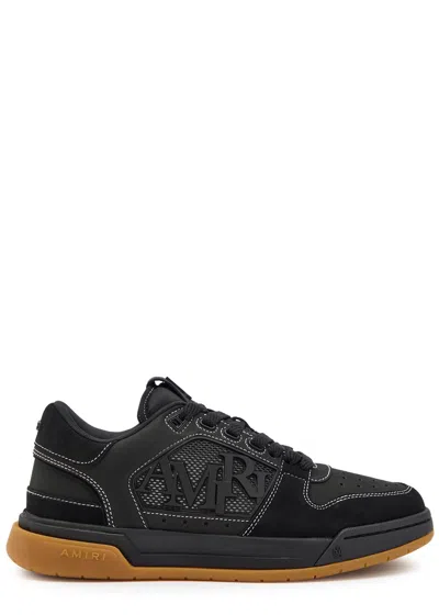 Amiri Low Profile Sneakers Contrast Stitching Suede Accents In Black