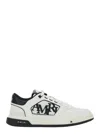 Amiri White Low Top Sneakers With Logo Patch On The Side And Contrasting Heel With Logo Lettering In Leath