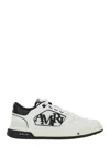 Amiri White Low Top Sneakers With Logo Patch On The Side And Contrasting Heel With Logo Lettering In Leath