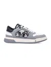 Amiri Grey 'classic Low' Sneakers With Maxi Logo On The Side And Logo Patch On The Tongue In Asphalt