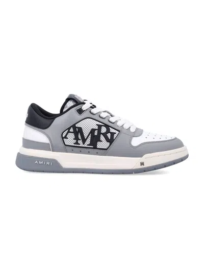 Amiri Grey 'classic Low' Sneakers With Maxi Logo On The Side And Logo Patch On The Tongue