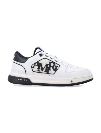 Amiri White Low Top Sneakers With Logo Patch On The Side And Contrasting Heel With Logo Lettering In Leath In Multi