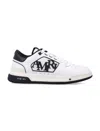 Amiri White Low Top Sneakers With Logo Patch On The Side And Contrasting Heel With Logo Lettering In Leath
