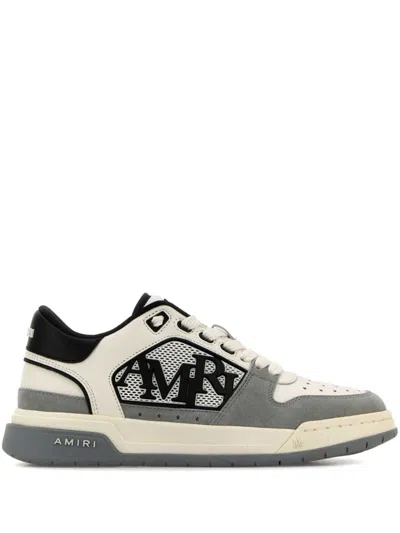 Amiri Grey 'classic Low' Sneakers With Maxi Logo On The Side And Logo Patch On The Tongue