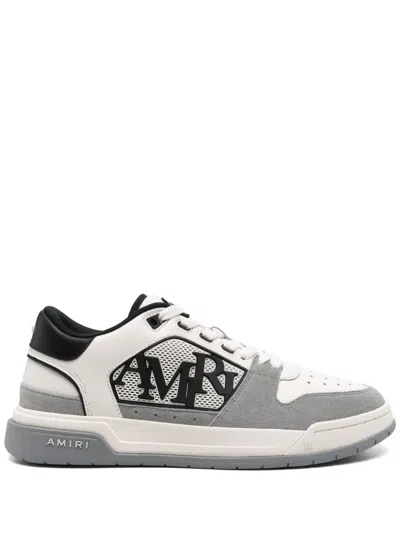 Amiri Grey 'classic Low' Sneakers With Maxi Logo On The Side And Logo Patch On The Tongue