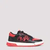 Amiri Low Top Sneakers With Round Toe And Perforated Patch In Red